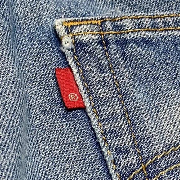 Vintage Levi’s 501XX Blank Tab Jeans Men's 34x31Blue Hemmed 30" Button Fly Denim - Picture 10 of 16